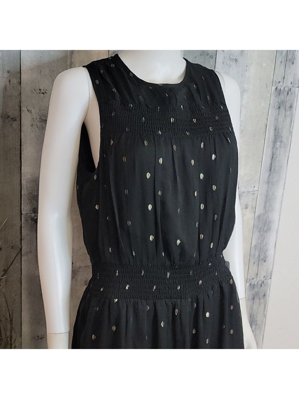 NWOT NSR Metallic Dot Jumpsuit Smocked Waist - Picture 5 of 13